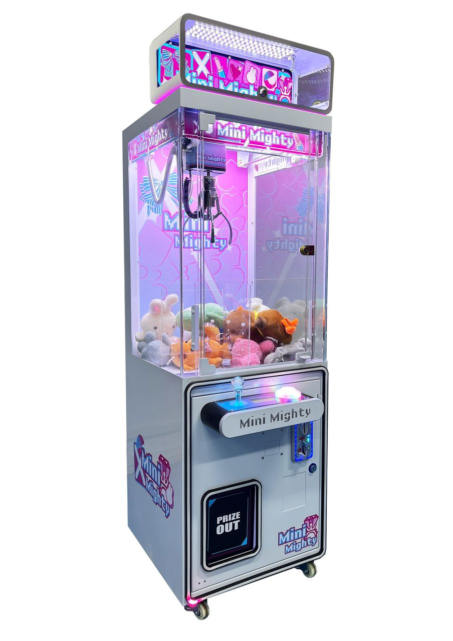 Mini Mighty claw machine filled with plush prizes