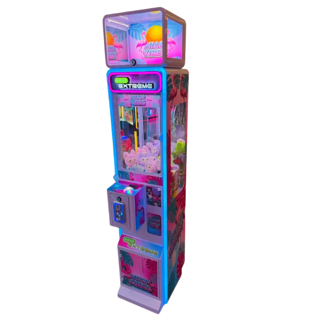 Miami Vibes Extreme claw machine with LED lighting